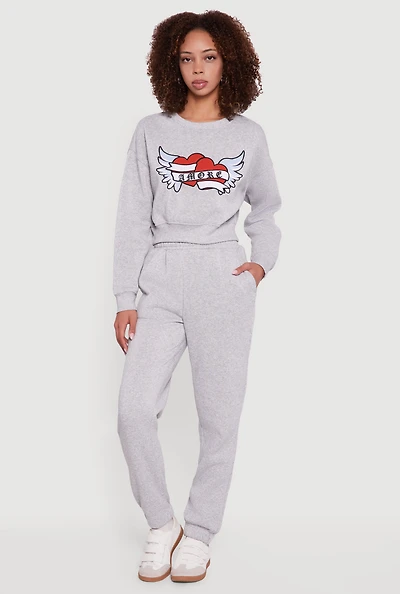 Womens Hidden Drawstring High Waisted Sweatpants, Grey, Size L