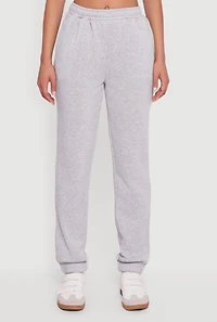 Womens Hidden Drawstring High Waisted Sweatpants, Grey, Size L