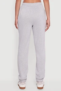 Womens Hidden Drawstring High Waisted Sweatpants, Grey, Size L