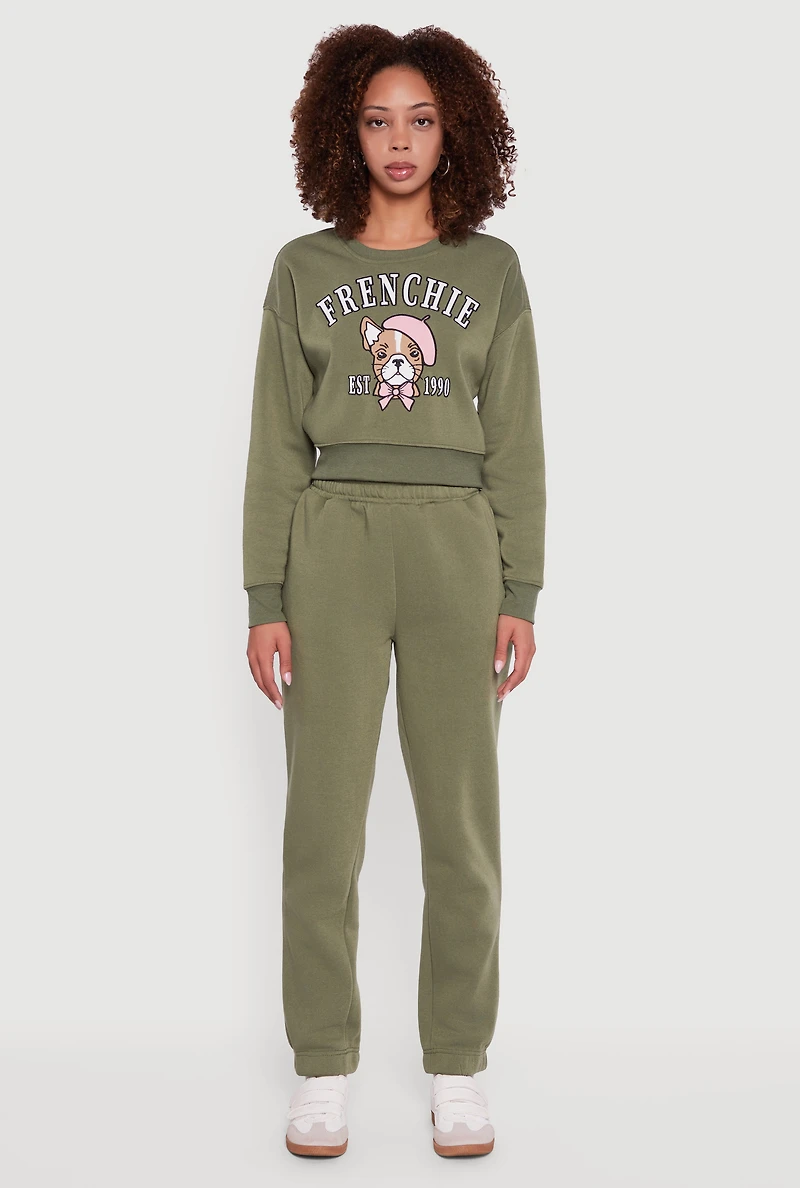 Womens Hidden Drawstring High Waisted Sweatpants, Green, Size M