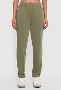 Womens Hidden Drawstring High Waisted Sweatpants, Green, Size M