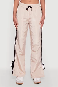 Nylon Bow Varsity Stripe Side Track Pants