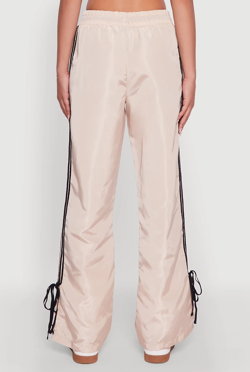 Nylon Bow Varsity Stripe Side Track Pants