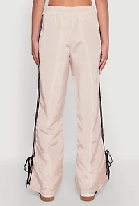 Nylon Bow Varsity Stripe Side Track Pants