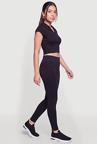 High Waisted Compression Rib Seamless Leggings