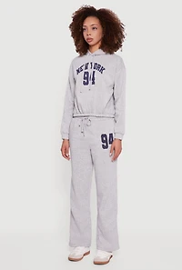 Womens Graphic Print Fleece Lined Hooded Sweatshirt, S