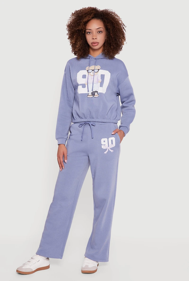 Womens Graphic Print Fleece Lined Sweatpants, XL