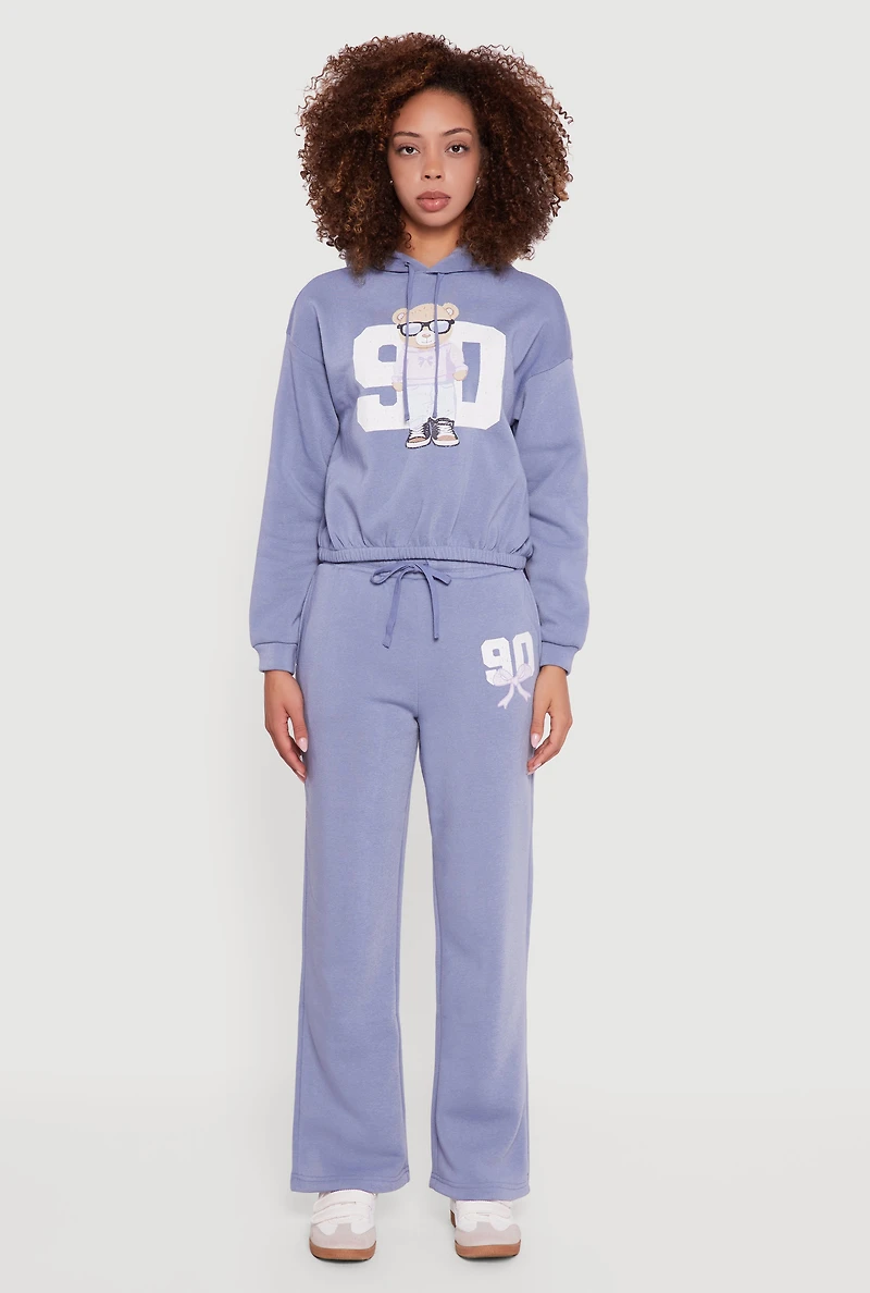 Womens Graphic Print Fleece Lined Sweatpants, XL