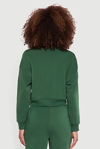 Embroidered Graphic Fleece Lined Sweatshirt