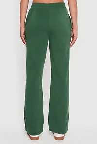 Womens Embroidered Graphic Fleece Lined Sweatpants,