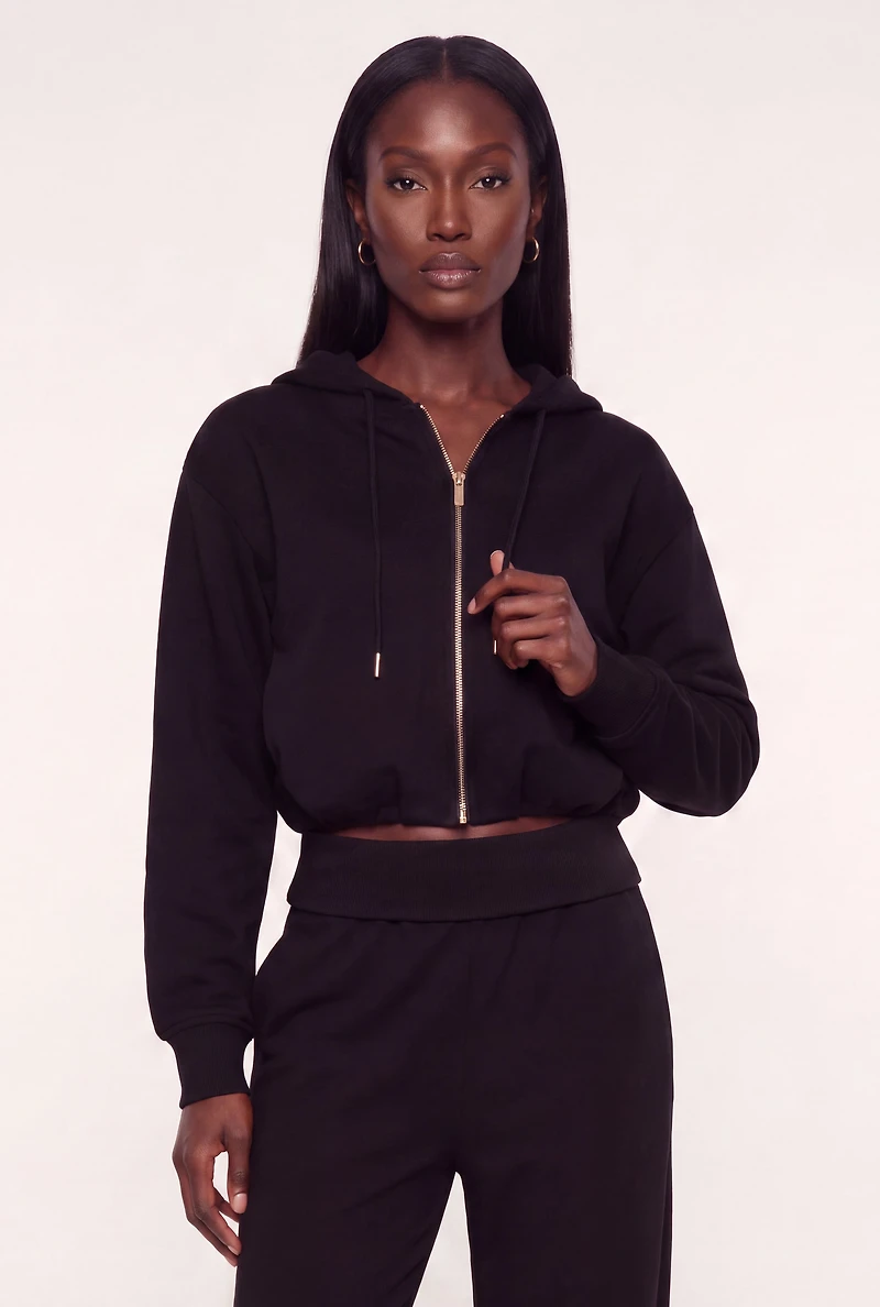 Zip Front Long Sleeve Hoodie