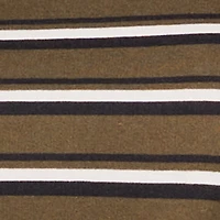 Striped Cropped Toggle Drawstring Hem Sweatshirt