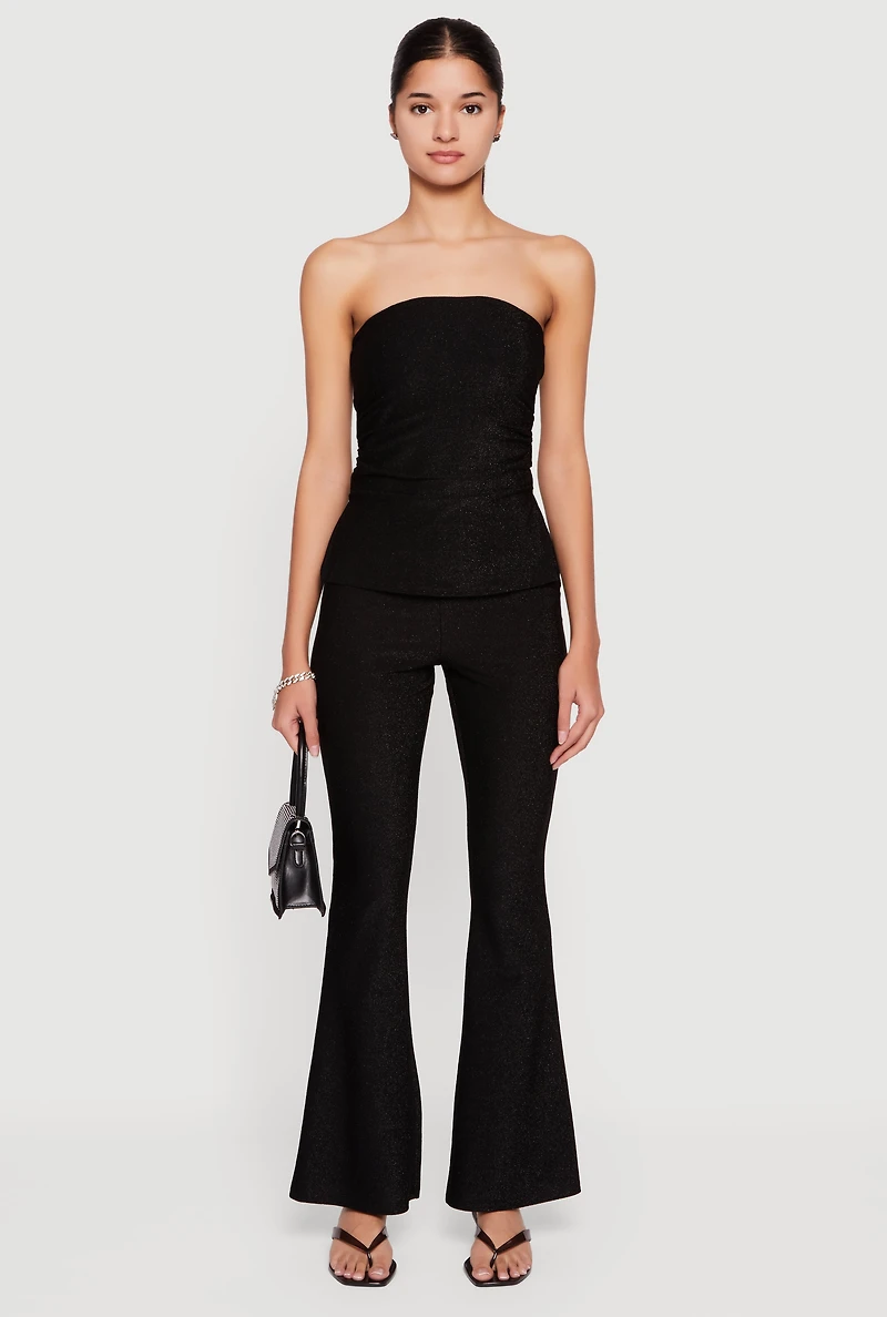 Almost Famous Lurex Ruched Side Tube Top