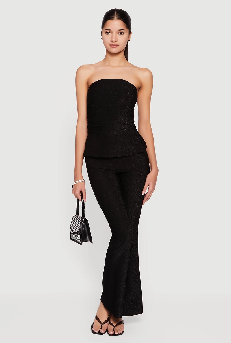 Almost Famous Lurex Ruched Side Tube Top