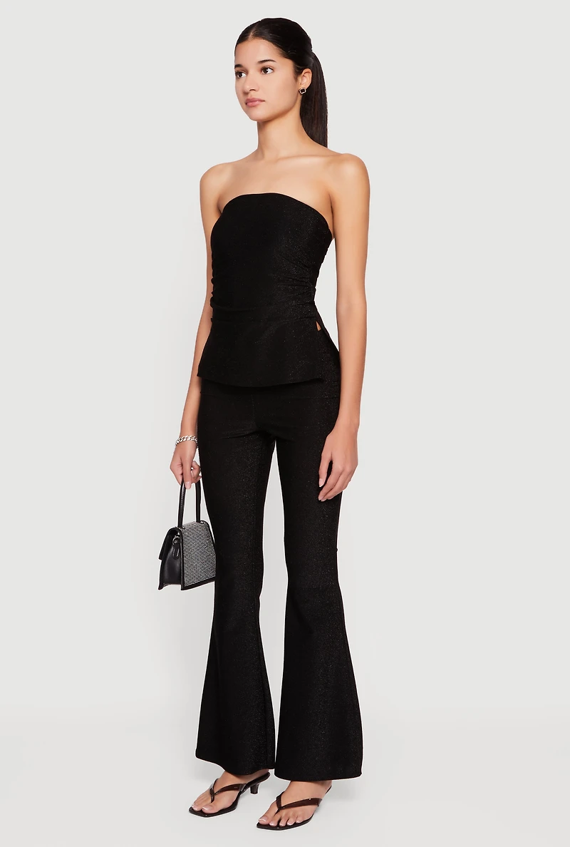 Almost Famous Lurex Ruched Side Tube Top