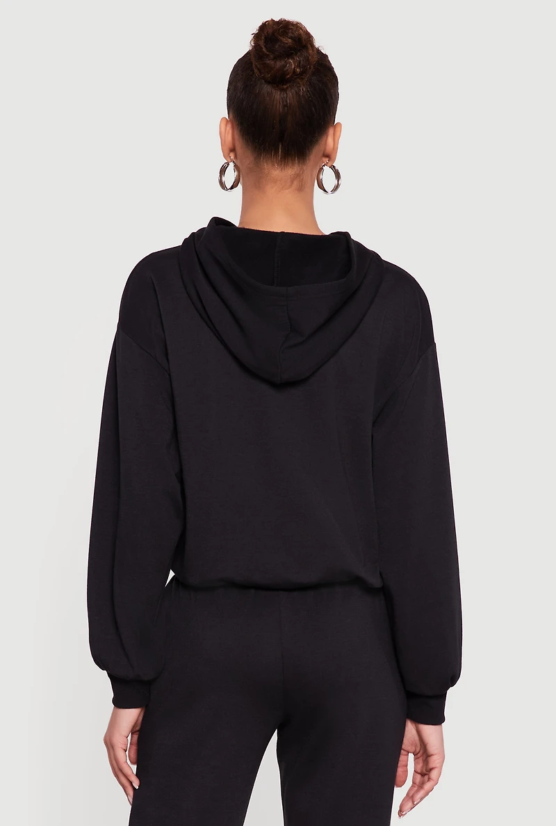 Almost Famous Fleece Cropped Hoodie