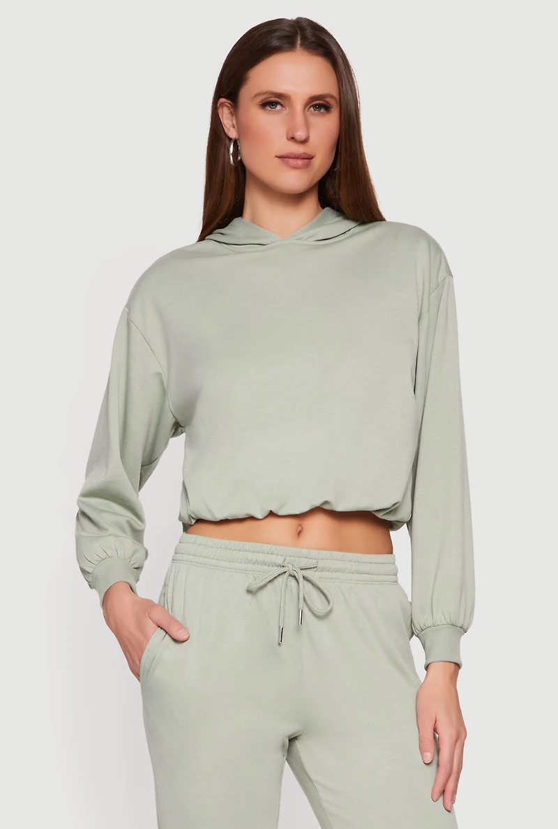 Almost Famous Fleece Cropped Hoodie