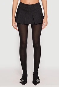 Womens Almost Famous Pinstripe Pleated Mini Skirt, Black, Size L