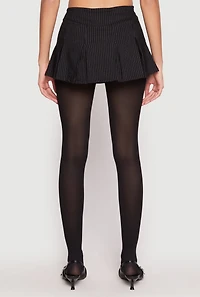Womens Almost Famous Pinstripe Pleated Mini Skirt, Black, Size L