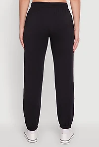 Womens Mid Rise Drawstring Waist Fleece Sweatpants,
