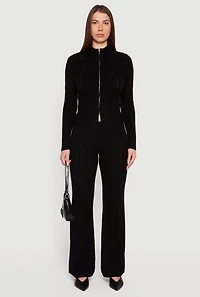 Womens Almost Famous Cable Knit Double Zip Front Cardigan,