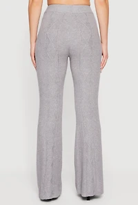 Almost Famous Cable Knit Pull On Flare Pants
