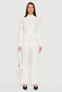 Almost Famous Cable Knit Pull On Flare Pants