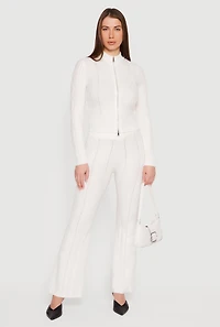 Almost Famous Cable Knit Pull On Flare Pants