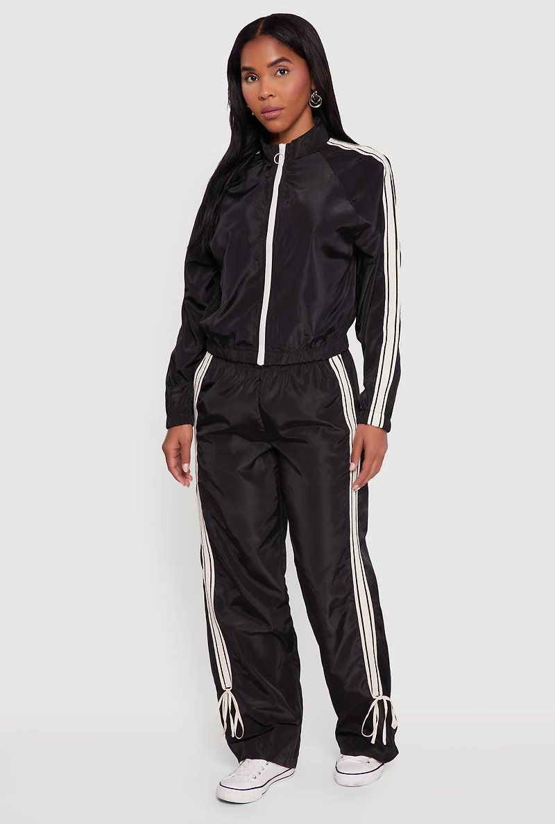 Womens Almost Famous Mock Neck Zip Front Track Jacket,