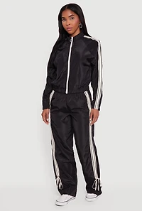 Womens Almost Famous Mock Neck Zip Front Track Jacket,