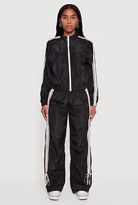 Womens Almost Famous Mock Neck Zip Front Track Jacket,