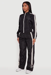 Womens Almost Famous Mock Neck Zip Front Track Jacket,