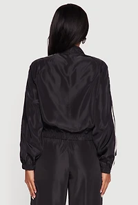Womens Almost Famous Mock Neck Zip Front Track Jacket,