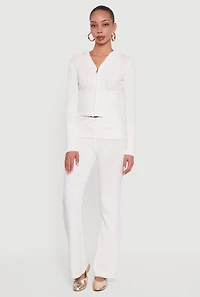 Almost Famous Brushed Cable Knit Cropped Hooded Cardigan