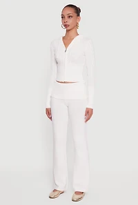 Almost Famous Brushed Cable Knit Cropped Hooded Cardigan