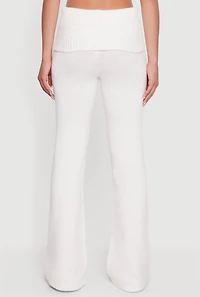 Almost Famous Brushed Knit Fold Over Flare Pants