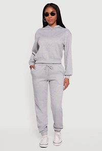 Almost Famous Rhinestone Studded Fleece Sweatpants