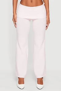 Almost Famous Knitted Straight Leg Fold Over Pants