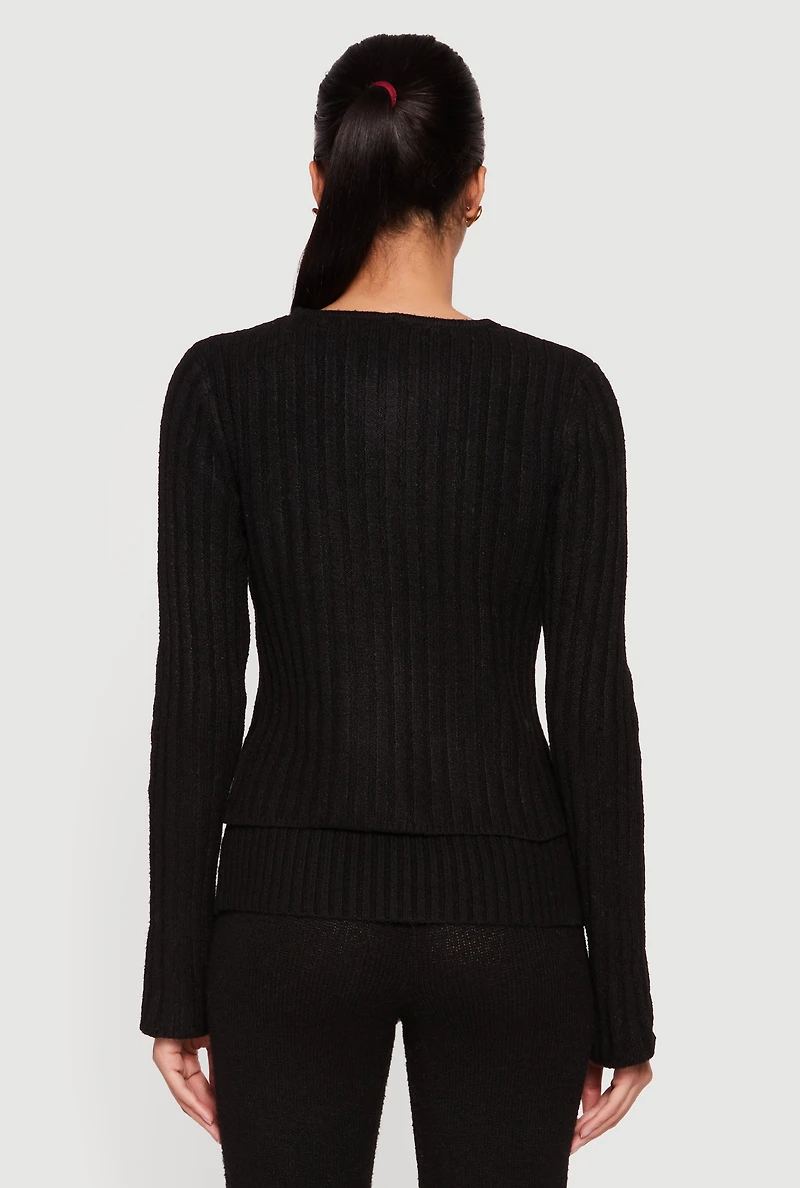 Womens Zip Front Cardigan with Removable Faux Fur Collar and Cuffs,