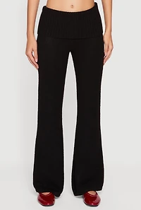 Almost Famous Knitted Flare Leg Fold Over Pants