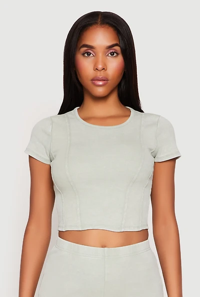 Womens Almost Famous Ribbed Knit Crop Top,