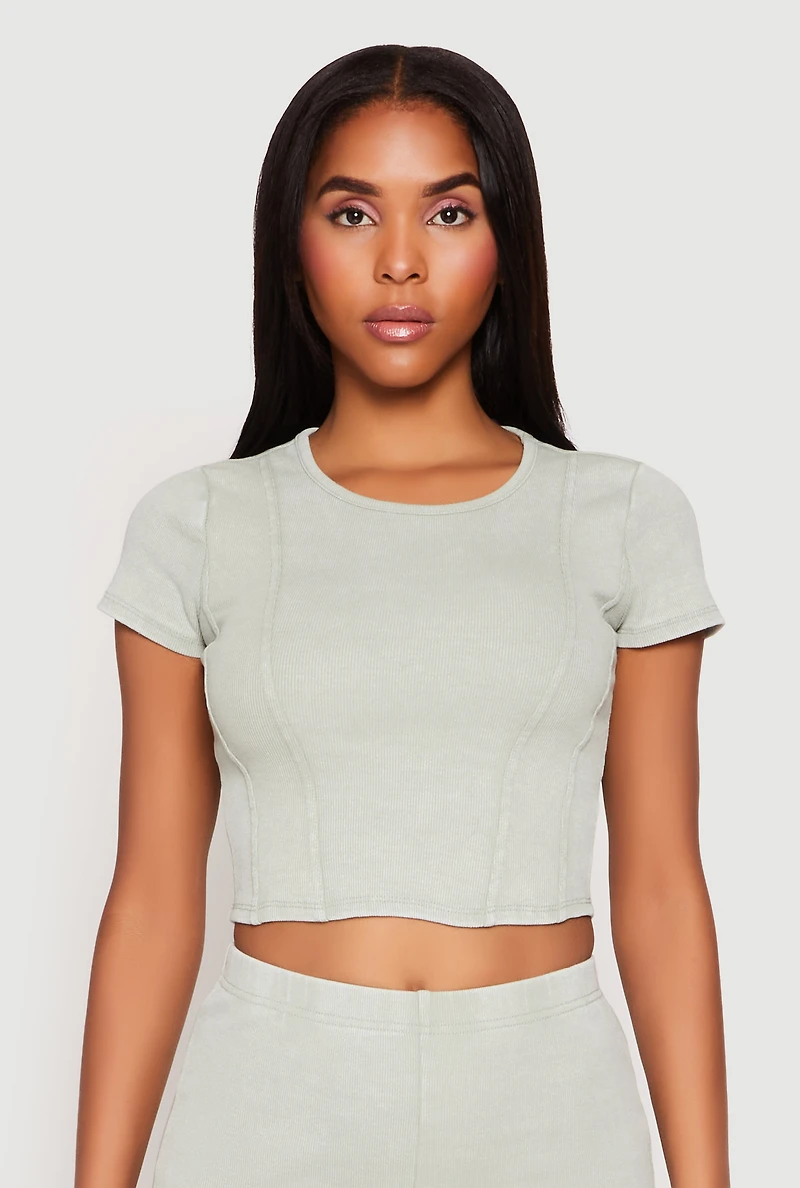 Almost Famous Ribbed Knit Crop Top