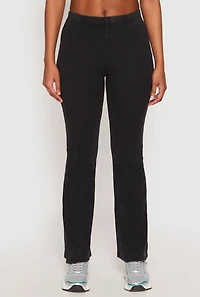 Womens Almost Famous Ribbed Knit Flare Pants, M