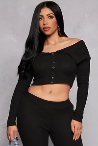 Almost Famous Rib Knit Off the Shoulder Top