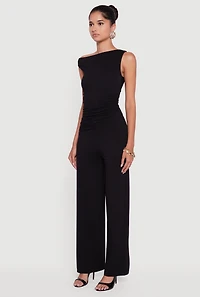 Womens Almost Famous One Shoulder Ruched Side Blouse, Black, Size XL