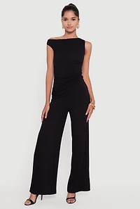 Womens Almost Famous Solid High Waisted Pull On Pants, Black, Size M