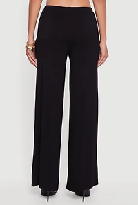 Womens Almost Famous Solid High Waisted Pull On Pants, Black, Size M