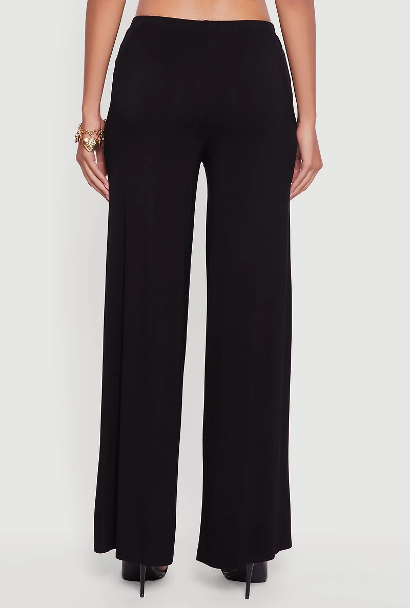 Womens Almost Famous Solid High Waisted Pull On Pants, Black, Size S