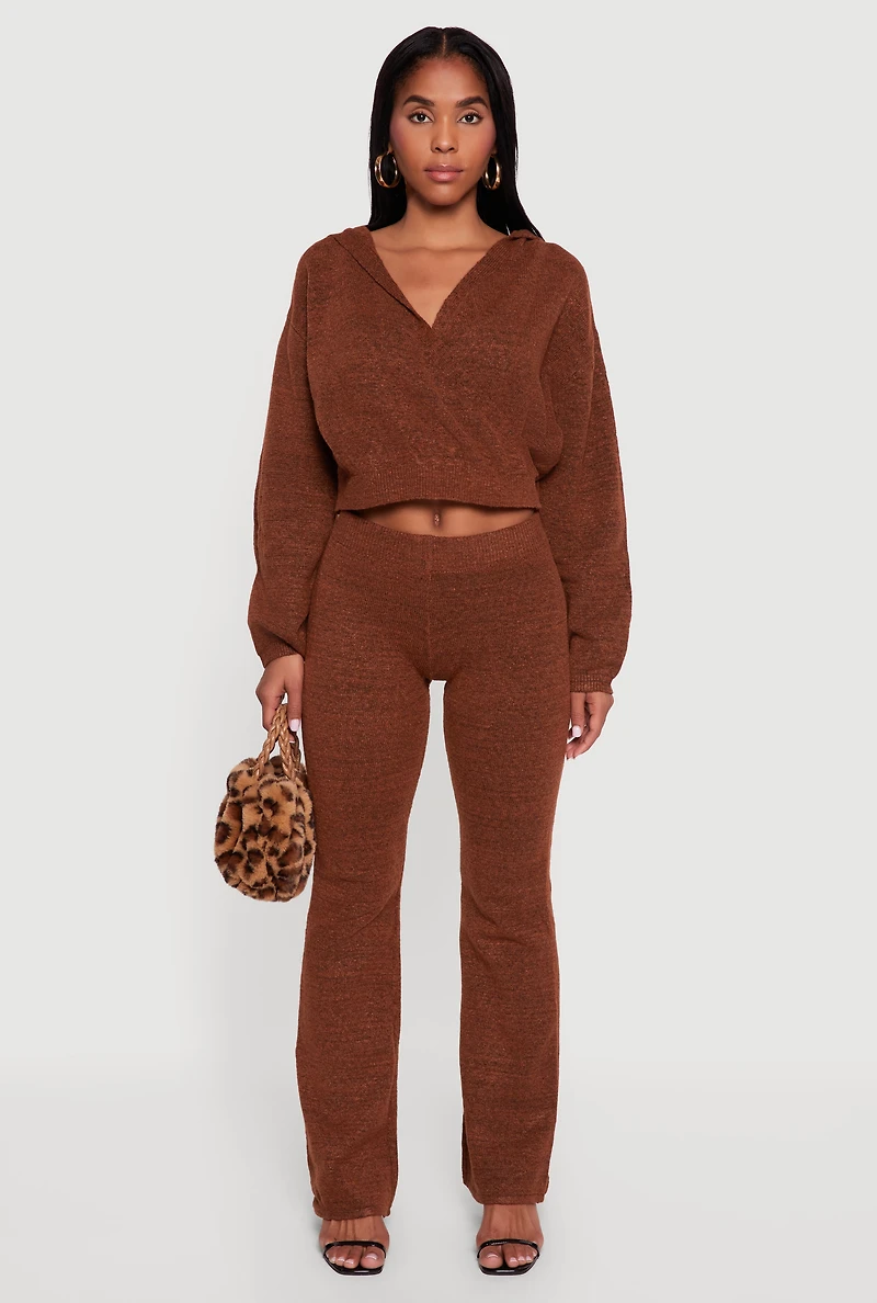 Almost Famous Brushed Knit Pull On Flare Pants