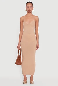 Almost Famous V-Neck Maxi Sweater Dress